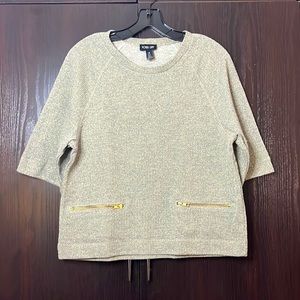 Ronen Chen knitted top with gold accents , size 0 - fits more like a small/med.